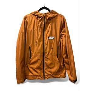 Scramble Tenjin Size Medium Brown Jacket Water Resistant Hood Casual Windbreaker